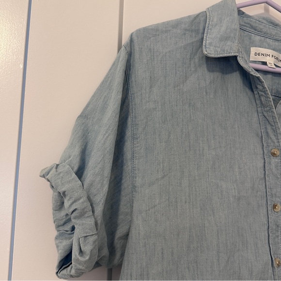 Denim Forum The Jane Shirt Light Blue Japanese Cotton Chambray Size Medium - Picture 6 of 13